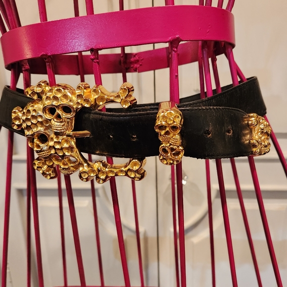 DANTE' HUGH GOLD SKULLS BELT.VERY RARE - Picture 5 of 6